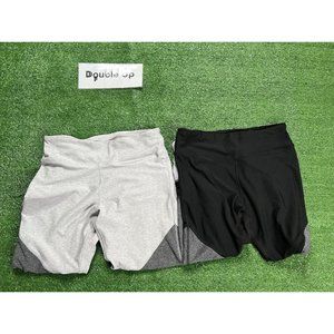 Lot of 2 Medium Yoga Sweat Pants Style Stretch Workout Black Grey Gray White